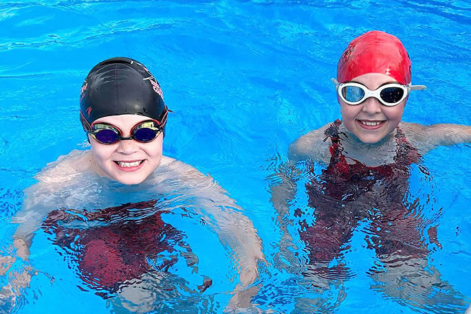 kids having fun at swim club