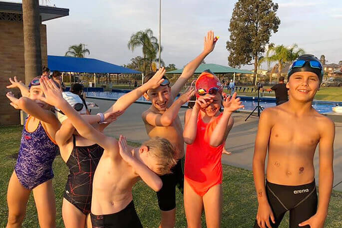 kids having fun at swim club