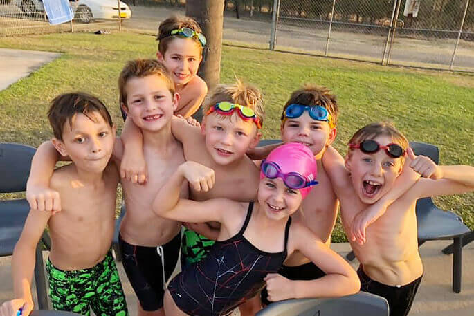 kids having fun at swim club